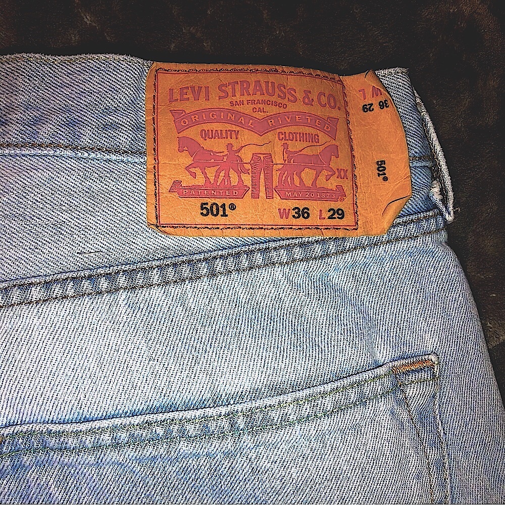 Levi's 501’s Men’s Denim Jeans size 36x29 light blue cowboy western button fly